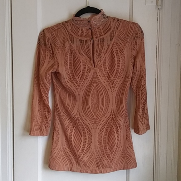 Free People Lace Mock Neck Top - Picture 4 of 5